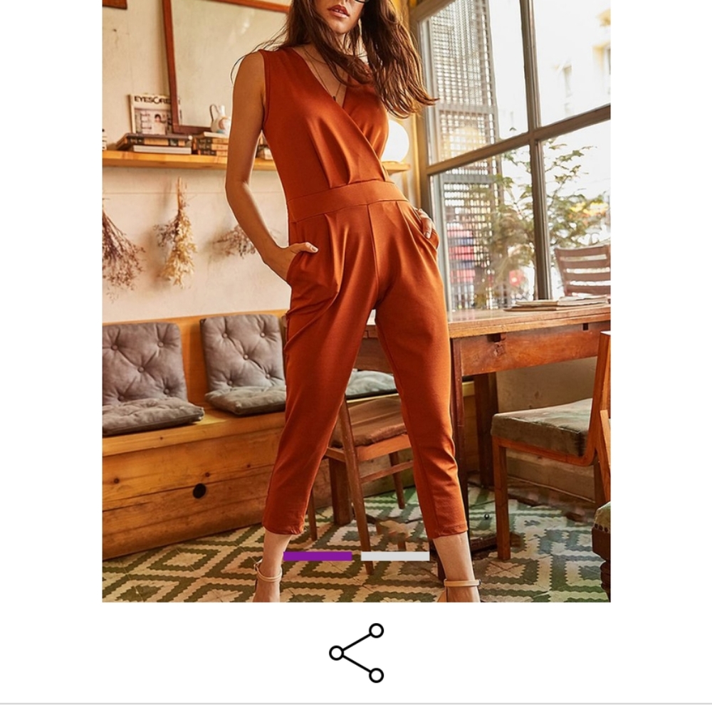 Burnt Orange Summer Cropped Jumpsuit